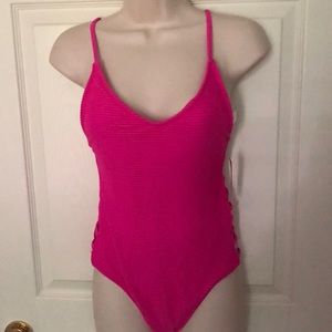 NWT! Women’s, Xhilaration, Pink One Piece Bathing Suit, Size Medium